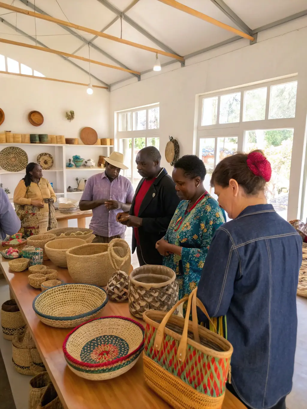 A picture of a workshop where participants are learning about traditional milling techniques, emphasizing the hands-on learning experience.